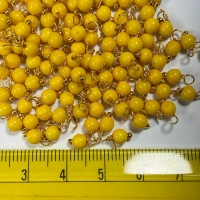 Yellow Color Pearl Loreal Beads 4mm - 25 gms