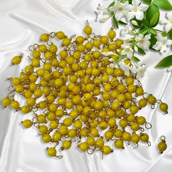 Yellow Color Pearl Loreal Beads 4mm - 25 gms