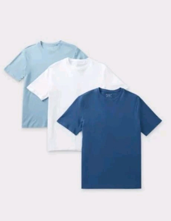 Cool Blue,Crops White,Sky Fresh One Pack 3 Men T-shirt Endless Comfort  - Medium, Blue