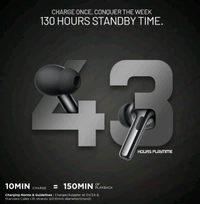 Touch Tune Z1 Earbuds  - Black, 3-4 Cm