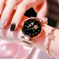 Elegant Rose Gold Butterfly Dial Women's Watch - Black, Strap Length 22-24cm Dial 8-10mm