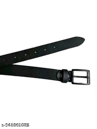 Gold And Silver Black Faux Men's Leather Belt - Length 110-130cm Width 3.2cm, golden