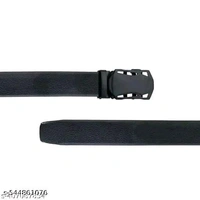 Gold And Silver Black Faux Men's Leather Belt - Length 110-130cm Width 3.2cm, golden