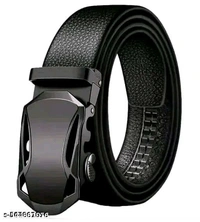 Gold And Silver Black Faux Men's Leather Belt - silver