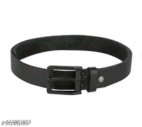 Gold And Silver Black Faux Men's Leather Belt - silver