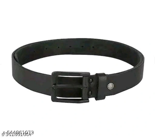 Gold And Silver Black Faux Men's Leather Belt - silver