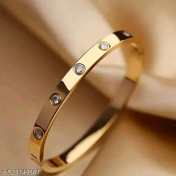 High Quality Stainless Steel Cubic Braslet। Gold Bracelet For Men & Boys।  - Pirate Gold, Free Size