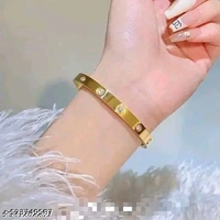 High Quality Stainless Steel Cubic Braslet। Gold Bracelet For Men & Boys।  - Pirate Gold, Free Size