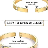High Quality Stainless Steel Cubic Braslet। Gold Bracelet For Men & Boys।  - Pirate Gold, Free Size