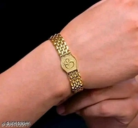 Gold Plated Om Bracelet For Men's $ Boy's ! ॐ Golden Breacelet  - Pirate Gold, Free