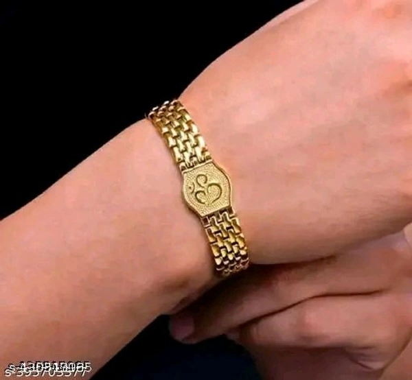 Gold Plated Om Bracelet For Men's $ Boy's ! ॐ Golden Breacelet  - Pirate Gold, Free