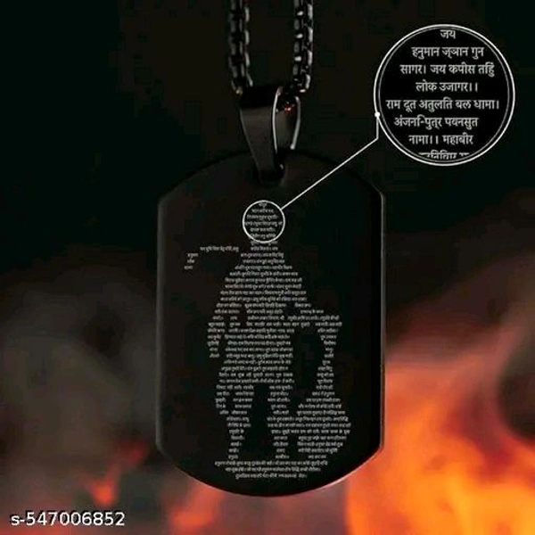 Stylesh Hanuman Chalisa Locket ! Black With Best View Hanuman Chalisa Locket ! For Men's & Boy's ! - Mine Shaft, Free