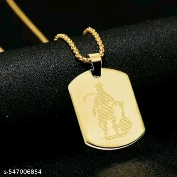 Golden Stylesh Hanuman Chalisa Chain Locket ! Hanuman Ji View With Chalisa Chain Locket For Men's & Boy's ! - Pirate Gold, Free