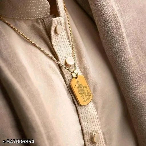 Golden Stylesh Hanuman Chalisa Chain Locket ! Hanuman Ji View With Chalisa Chain Locket For Men's & Boy's ! - Pirate Gold, Free