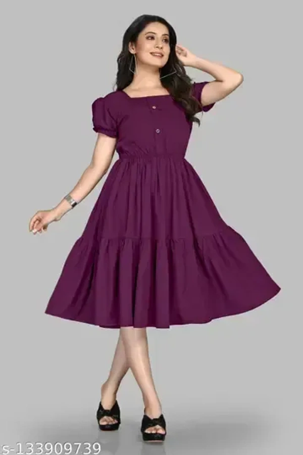  Name : Comfy Latest Women Dresses  Fabric : Crepe  Sleeve Length : Short Sleeves  Pattern : Solid - XXS, XS (Bust Size : 30 in, Length Size: 30 in)  S (Bust Size : 36 in, Length Size: 44 in)  M (Bust Size : 38 in, Length Size: 44 in)  L (Bust Size : 40 in, Length Size: 44 in)  XL (Bust Size : 42 in, Length Size: 44 in)  XXL (Bust Size : 44 in, Length Size: 44 in), Pompadour