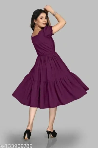  Name : Comfy Latest Women Dresses  Fabric : Crepe  Sleeve Length : Short Sleeves  Pattern : Solid - XXS, XS (Bust Size : 30 in, Length Size: 30 in)  S (Bust Size : 36 in, Length Size: 44 in)  M (Bust Size : 38 in, Length Size: 44 in)  L (Bust Size : 40 in, Length Size: 44 in)  XL (Bust Size : 42 in, Length Size: 44 in)  XXL (Bust Size : 44 in, Length Size: 44 in), Pompadour