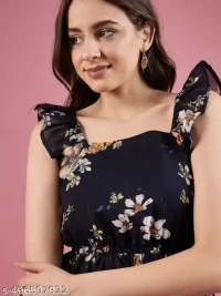 Name : Femvy designer polyster top for women  Fabric : Polyester  Sleeve Length : Short Sleeves  Pattern : Printed - XS (Bust Size : 34 in, Length Size: 26 in), Deep Cove