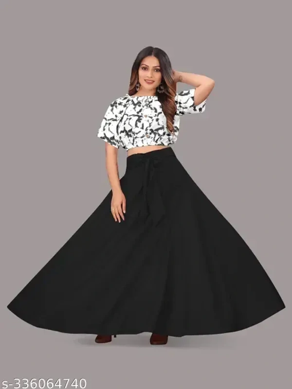 Name : Classy Ravishing Women Top & Bottom Sets  Top Fabric : Crepe  Bottom Fabric : Crepe  Sleeve Length : Short Sleeves - S (Top Bust Size : 36 in, Top Length Size: 16 in, Bottom Waist Size: 28 in, Bottom Length Size: 39 in)  M (Top Bust Size : 38 in, Top Length Size: 16 in, Bottom Waist Size: 30 in, Bottom Length Size: 39 in)  L (Top Bust Size : 40 in, Top Length Size: 16 in, Bottom Waist Size: 32 in, Bottom Length Size: 39 in)  XL (Top Bust Size : 42 in, Top Length Size: 16 in, Bottom Waist Size: 34 in,