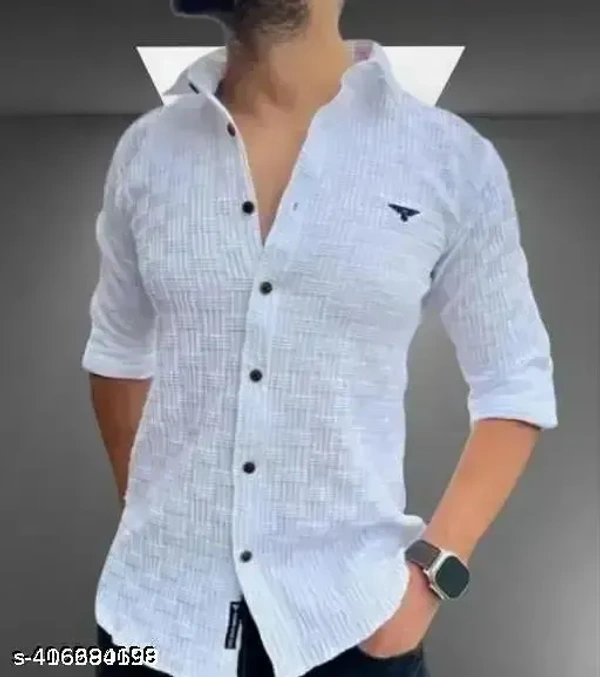 Name : NEW MEN'S HIGH QUALITY TEXTURE FABRICS NEW IMP SHIRT POPCORN FABRIC HAVY IMP  Fabric : Polypropylene  Sleeve Length : Long Sleeves  Pattern : Self-Design - XXS (Chest Size : 10 in, Length Size: 10 in)  M (Chest Size : 40 in, Length Size: 28 in)  L (Chest Size : 42 in, Length Size: 29 in)  XL (Chest Size : 44 in, Length Size: 30 in), White