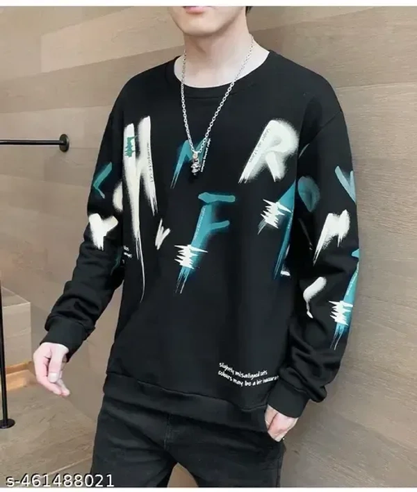 Name : Mens Full sleeve T-shirt and sweatshirts  Fabric : Polycotton  Sleeve Length : Long Sleeves  Pattern : Printed - S (Chest Size : 36 in, Length Size: 26.5 in)  M (Chest Size : 38 in, Length Size: 27.5 in)  L (Chest Size : 40 in, Length Size: 28.5 in)  XL (Chest Size : 42 in, Length Size: 29 in), Black
