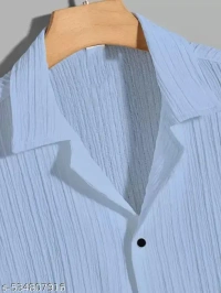 Name : Trendy Fashionista Men Shirts  Fabric : Lycra  Sleeve Length : Short Sleeves  Pattern : Striped - XXS (Chest Size : 34 in, Length Size: 26 in)  S (Chest Size : 36 in, Length Size: 27 in)  M (Chest Size : 38 in, Length Size: 28 in)  L (Chest Size : 40 in, Length Size: 29 in)  XL (Chest Size : 42 in, Length Size: 30 in)  XXL (Chest Size : 44 in, Length Size: 31 in), Bright Turquoise