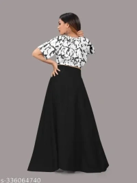 Name : Classy Ravishing Women Top & Bottom Sets  Top Fabric : Crepe  Bottom Fabric : Crepe  Sleeve Length : Short Sleeves - S (Top Bust Size : 36 in, Top Length Size: 16 in, Bottom Waist Size: 28 in, Bottom Length Size: 39 in)  M (Top Bust Size : 38 in, Top Length Size: 16 in, Bottom Waist Size: 30 in, Bottom Length Size: 39 in)  L (Top Bust Size : 40 in, Top Length Size: 16 in, Bottom Waist Size: 32 in, Bottom Length Size: 39 in)  XL (Top Bust Size : 42 in, Top Length Size: 16 in, Bottom Waist Size: 34 in,