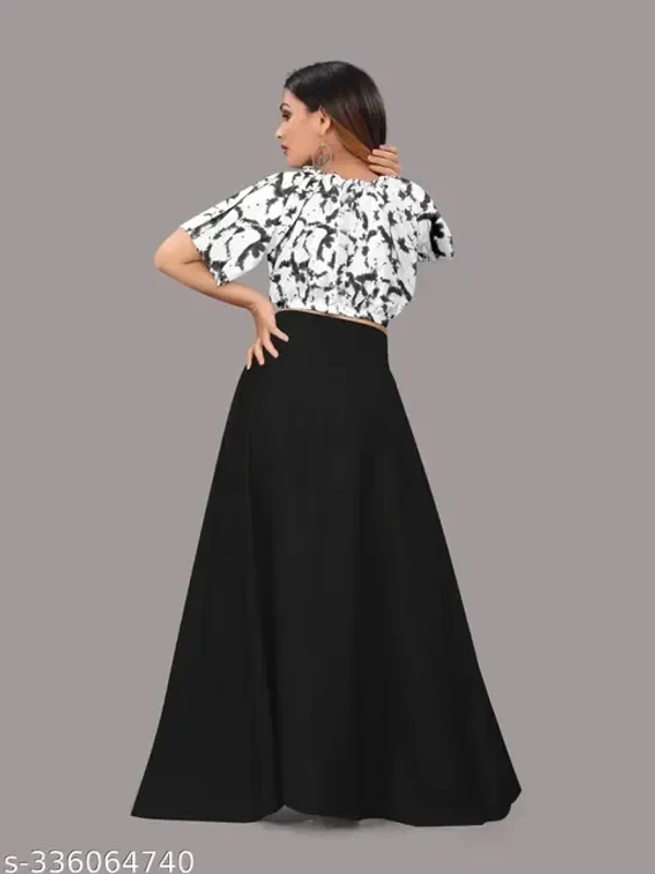 Name : Classy Ravishing Women Top & Bottom Sets  Top Fabric : Crepe  Bottom Fabric : Crepe  Sleeve Length : Short Sleeves - S (Top Bust Size : 36 in, Top Length Size: 16 in, Bottom Waist Size: 28 in, Bottom Length Size: 39 in)  M (Top Bust Size : 38 in, Top Length Size: 16 in, Bottom Waist Size: 30 in, Bottom Length Size: 39 in)  L (Top Bust Size : 40 in, Top Length Size: 16 in, Bottom Waist Size: 32 in, Bottom Length Size: 39 in)  XL (Top Bust Size : 42 in, Top Length Size: 16 in, Bottom Waist Size: 34 in,