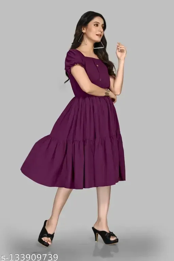  Name : Comfy Latest Women Dresses  Fabric : Crepe  Sleeve Length : Short Sleeves  Pattern : Solid - XXS, XS (Bust Size : 30 in, Length Size: 30 in)  S (Bust Size : 36 in, Length Size: 44 in)  M (Bust Size : 38 in, Length Size: 44 in)  L (Bust Size : 40 in, Length Size: 44 in)  XL (Bust Size : 42 in, Length Size: 44 in)  XXL (Bust Size : 44 in, Length Size: 44 in), Pompadour