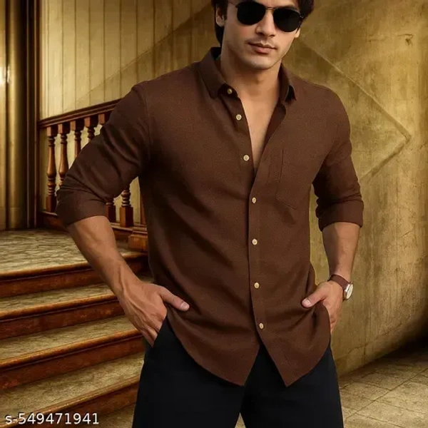 Name : Classy Graceful Men Shirts  Fabric : Linen  Sleeve Length : Long Sleeves  Pattern : Printed - S (Chest Size : 38 in, Length Size: 26 in)  M (Chest Size : 40 in, Length Size: 28 in)  L (Chest Size : 42 in, Length Size: 30 in)  XL (Chest Size : 44 in, Length Size: 32 in)  XXL (Chest Size : 46 in, Length Size: 34 in), Wood Bark
