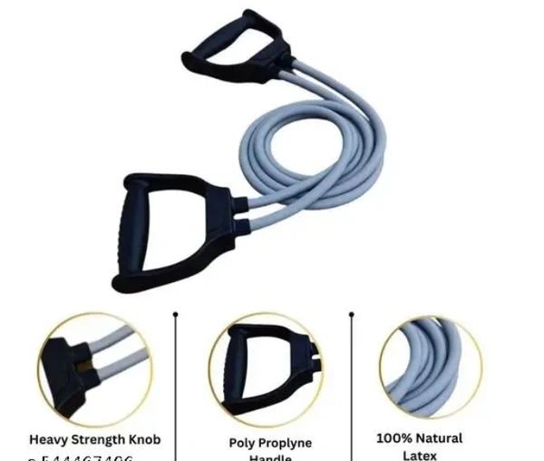 Elastic Resistance Bands Fitness Rope Rubber Bands for Fitness Exercise and Exclusive Pencil Skipping Rope For Men Women Weight Loss Rope Speed Skipping Rope Speed Skipping Rope and Adjustable Hand Grip Strengthener for Hand Rehabilitation Exercising - FREE, Black