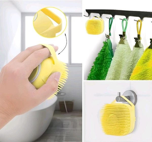 Pet Bath Massage Brush – Makes Your Dog Love Bath Time! 🐶🛁 - Yellow