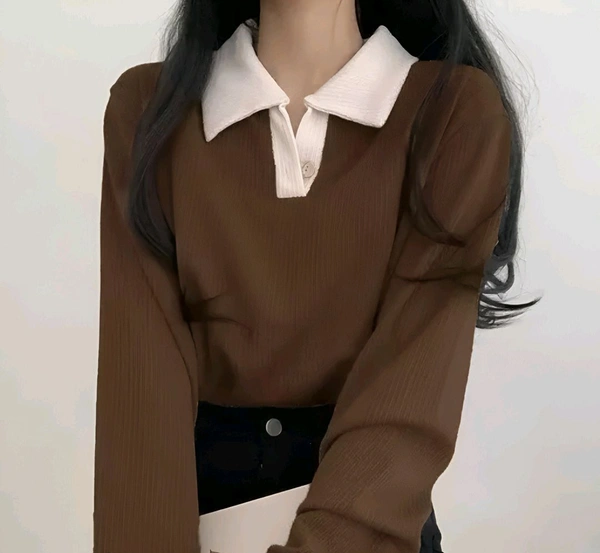 Vibewear Long Sleeves T-shirt - Brown, S