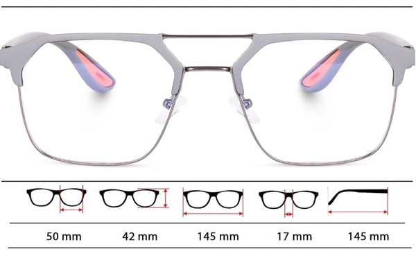 SQUARE FRAME - 55.MM, GREY, 0.00