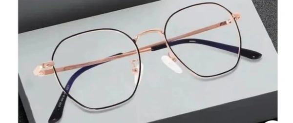 Hexagon gold full rim metal frame - 52.mm, gold, 0.00 and -+2.00 SPH CYL