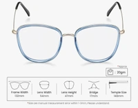 Oval frame - 50.MM, Humming Bird, 0.00 AND -4.00 SPH -0.00 AND-2.00 CYL BLUE CAT LENS