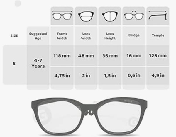 Girls cat eye frame - 48.mm, gray, 6 month, -0.00 and-6.00 SPH AND -2.00CYL BLUE CAT LENS