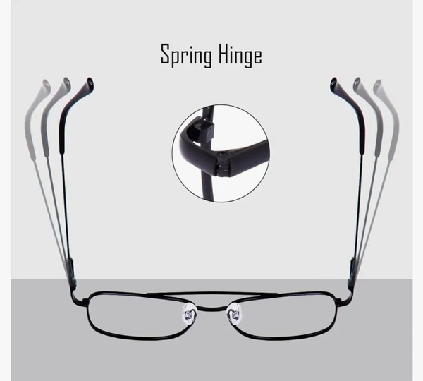 Double Support Metal Frame Square - 52.mm, Black, 0.00and -+2.00 SPH- CYL
