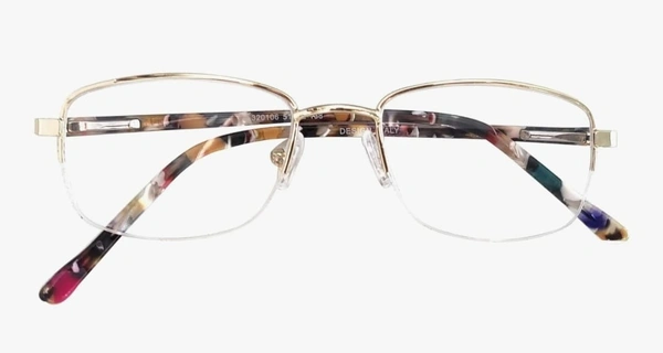 Golden half ring frame - 50.MM, GOLDN, +1.00 and +3.00 K.T. blue cat lens