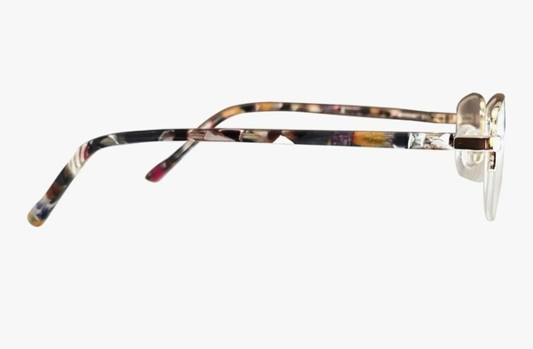 Golden half ring frame - 50.MM, GOLDN, +1.00 and +3.00 K.T. blue cat lens