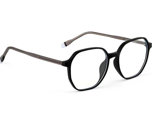Hexagonal frame - 54.mm, Black, 0.00 and-6.00 sph blue cat lens