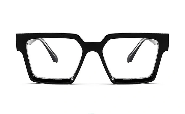 SQUARE FRAME - 52.MM, Black, 6 MOMTH, 0.00 AND -4.00 SPH BLUE CAT LENS
