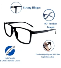 square frame fidre - 52.MM, Black, 0.00 AND -6.00 SPH AND 0.00AND _+2.00SPH