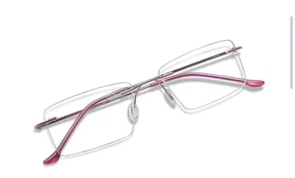 Rimless frame - 52.mm, pink, 0.00 and -2.00 sph -0.00and-1.00 cyl