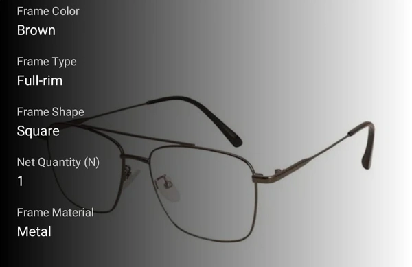 Square Frame - 52.mm, brown, 0.00 and-5.00 sph