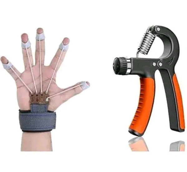 Hand Grip Free with finger Exercise adjustable hand grip| Adjustable resistance (10kg-60kg)| Hand/Power Gripper for home& Gym workout | Perfect for finger & forearms hand exercises for men and women - Free