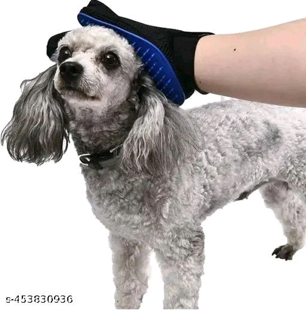 Vasify Pets Grooming Gloves, Bathing & Massaging Brush For Dog, Gentle Hair Remover Deshedding Brush Gloves For Pets (Blue) - Blue