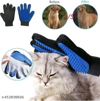 Vasify Pets Grooming Gloves, Bathing & Massaging Brush For Dog, Gentle Hair Remover Deshedding Brush Gloves For Pets (Blue) - Blue
