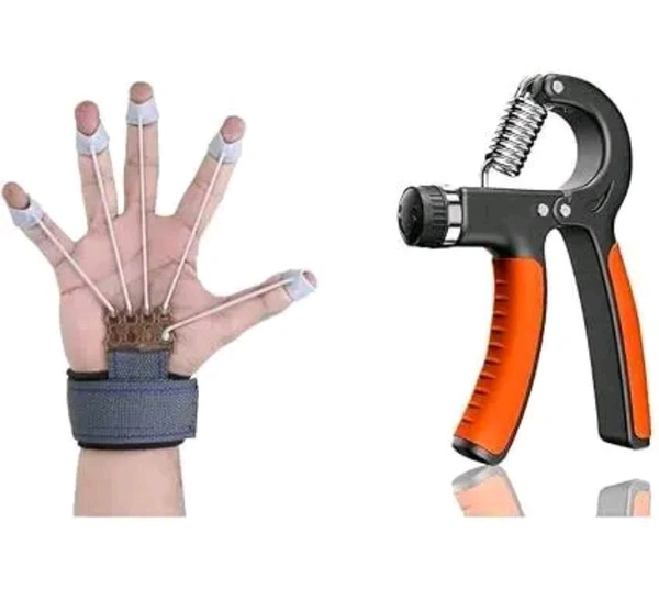 Hand Griper + And Free Finger Exerciser   - Black, Free Sizee