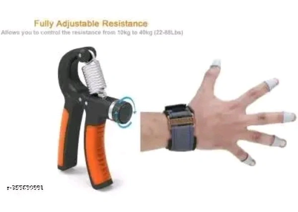 Hand Griper + And Free Finger Exerciser   - Black, Free Sizee