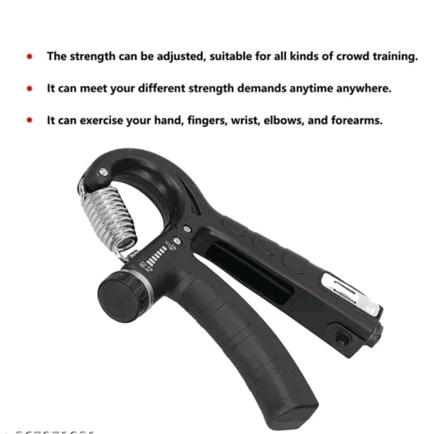 Premium Hand Greeper 100KG + Weight  - Black, Free Size